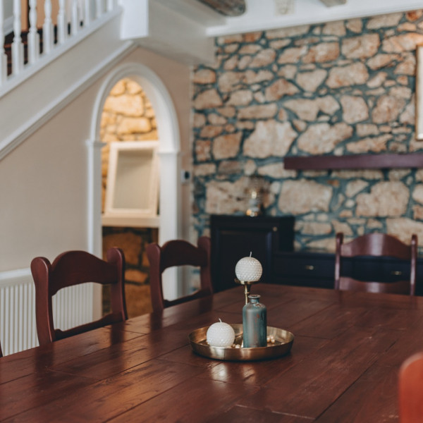 Living room, Mary's Villa, Mary's Villa in Malinska on Krk island, Croatia, with a pool and electric vehicle charger Milčetići